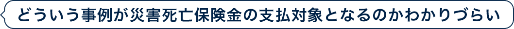 どういう事例が災害死亡保険金の支払対象となるのかわかりづらい